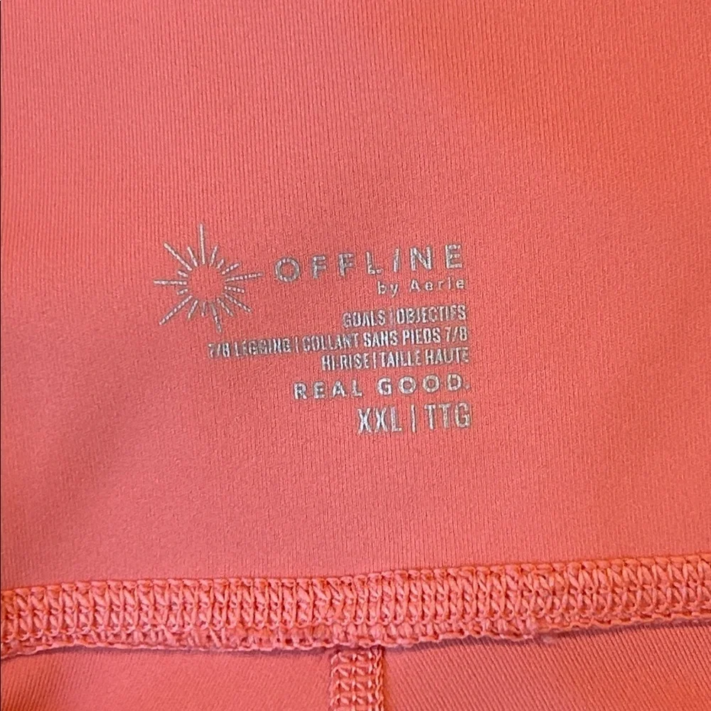 Aerie OFFLINE eyelet coral pink leggings size XXL